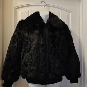 Like NEW! 100% Vintage Rabbit Fur, Nylon Taffeta Lined Coat